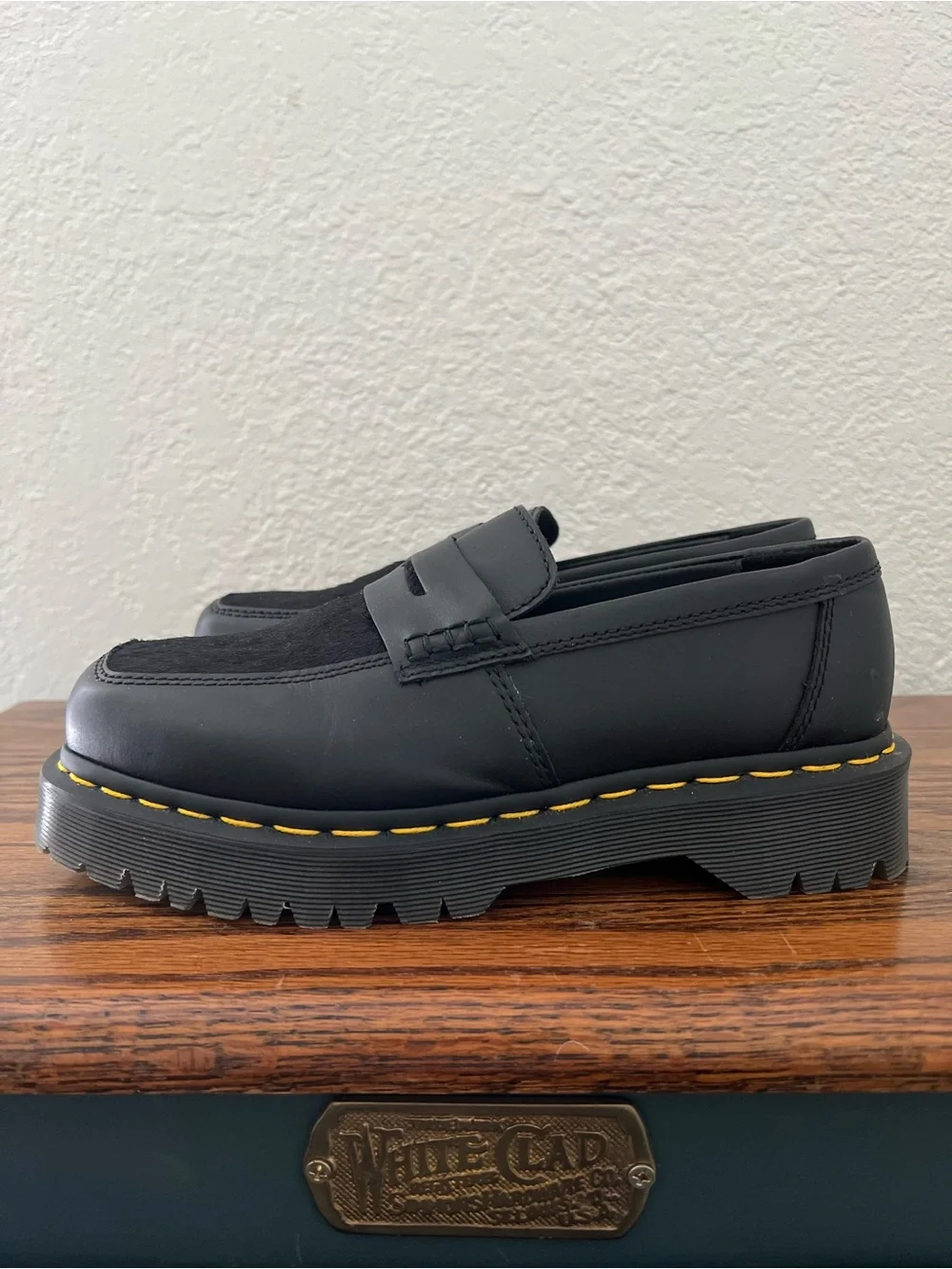 Dr. Martens Women’s Penton Bex Square Toe Hair On Lug Sole Loafers Size US 7